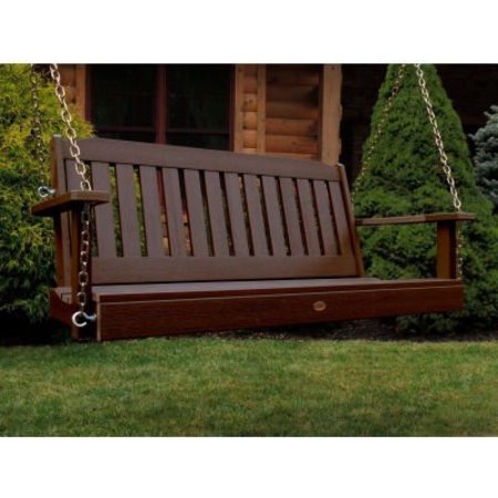 HIGHWOOD USA Highwood® Lehigh 4' Outdoor Porch Swing, Weathered Acorn AD-PORL2-ACE